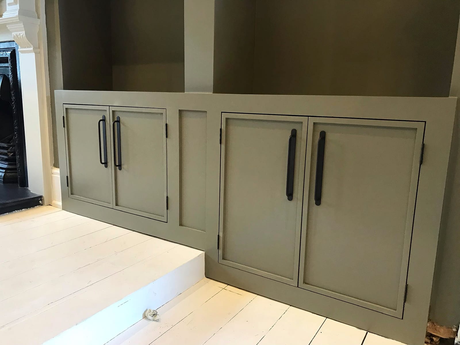 Fitted wardrobe extending into under-stairs storage, hallway, South Woodford E18